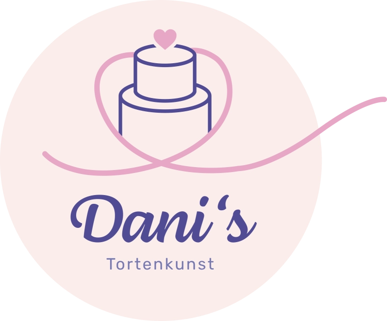 Primary Dani's Tortenkunst logo on a soft circular background.