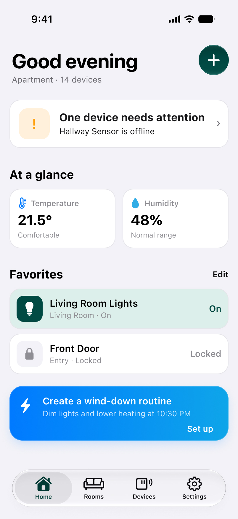 Switch App home screen