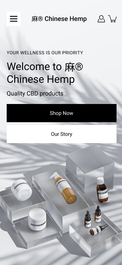Chinese Hemp mobile website with 3D product visualizations